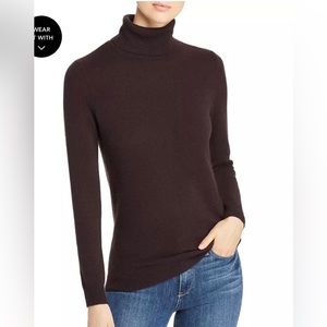 Aqua Cashmere brown/espresso turtleneck sweater